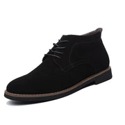 West Louis™ Solid Suede Leather Men Shoes Black / 6 - West Louis