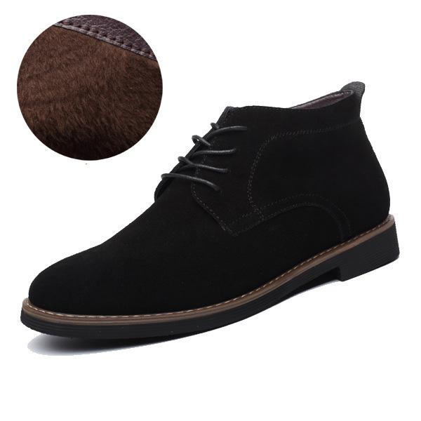 West Louis™ Solid Suede Leather Men Shoes Black2 / 6 - West Louis