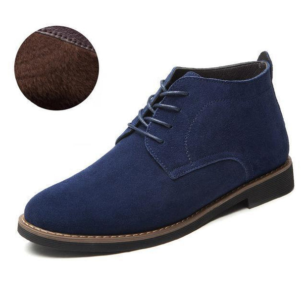 West Louis™ Solid Suede Leather Men Shoes Blue2 / 6 - West Louis