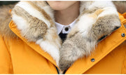 West Louis™ Detachable Fur Collar Real Rabbit Thick Coat