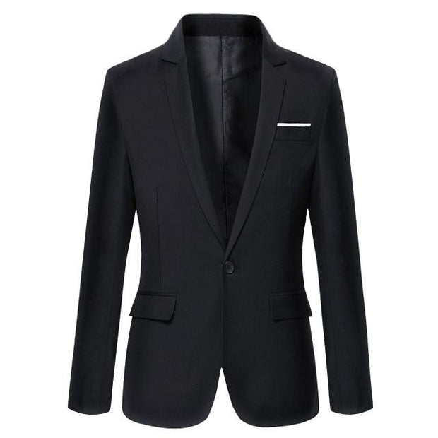 West Louis™ Casual Solid Color Masculine Blazer Black / XS - West Louis
