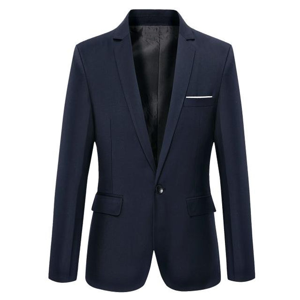 West Louis™ Casual Solid Color Masculine Blazer Blue / XS - West Louis