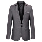 West Louis™ Casual Solid Color Masculine Blazer Grey / XS - West Louis