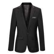 West Louis™ Casual Solid Color Masculine Blazer Black2 / XS - West Louis