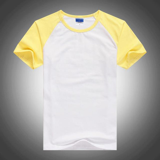 West Louis™ Summer Round Collar Cotton T-shirt Yellow / XS - West Louis