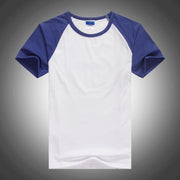 West Louis™ Summer Round Collar Cotton T-shirt Blue / XS - West Louis