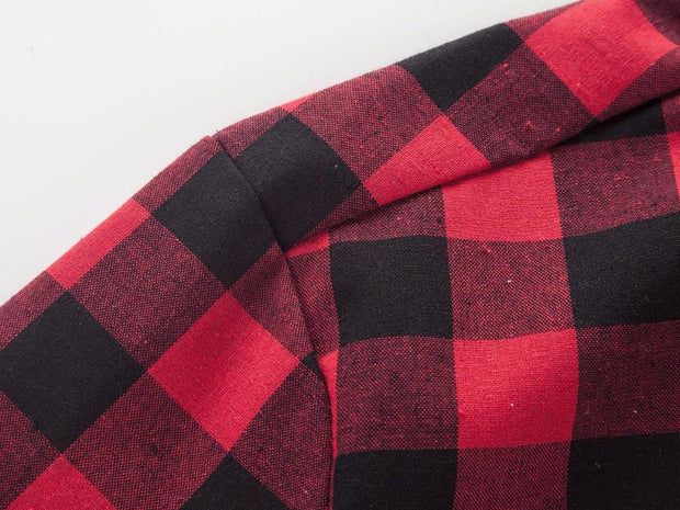 West Louis™ Red And Black Plaid Shirt  - West Louis
