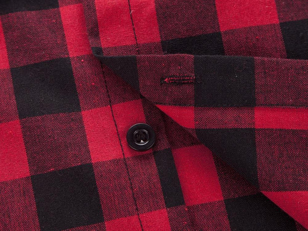West Louis™ Red And Black Plaid Shirt  - West Louis
