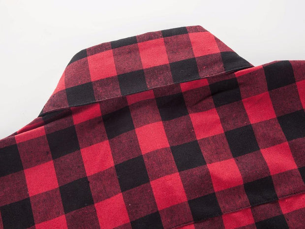 West Louis™ Red And Black Plaid Shirt  - West Louis