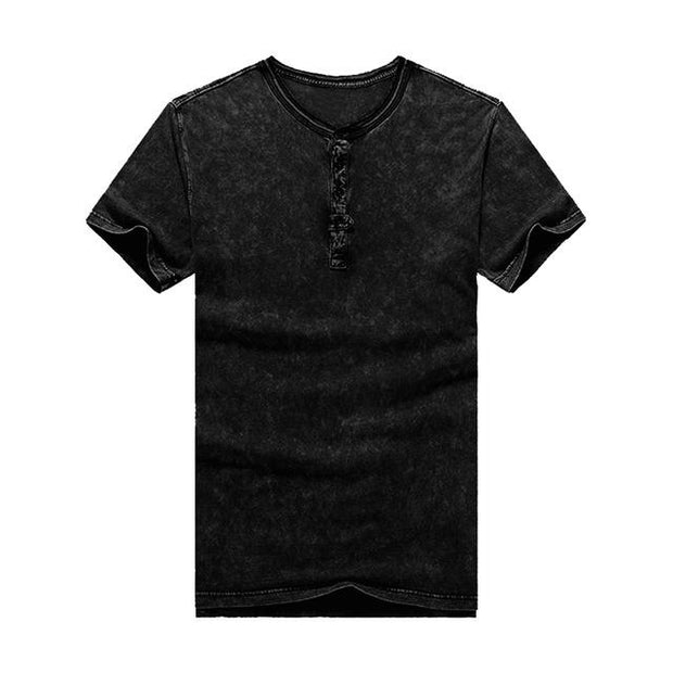 West Louis™ Vintage Cotton Solid T-Shirt Black / M - West Louis