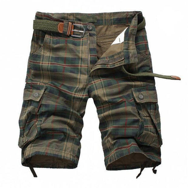 West Louis™ Fashion Plaid Shorts Army Green / 30 - West Louis