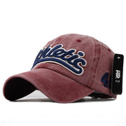 West Louis™ Denim Baseball Snapback Hats Red - West Louis