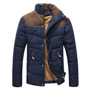West Louis™  Banded Collar Padded Down Jacket Navy Blue / M - West Louis