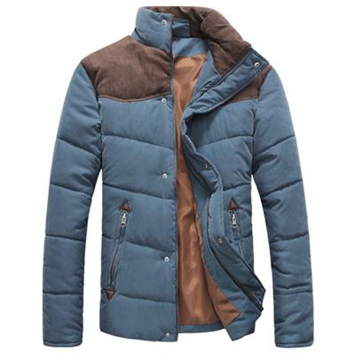 West Louis™  Banded Collar Padded Down Jacket Denim Blue / M - West Louis