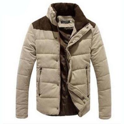 West Louis™  Banded Collar Padded Down Jacket Khaki / XL - West Louis
