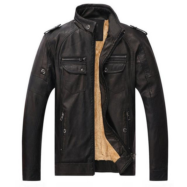 West Louis™ Winter Fashion PU Leather Jacket