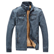 West Louis™ Winter Fashion PU Leather Jacket Blue / XL - West Louis