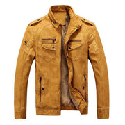 West Louis™ Winter Fashion PU Leather Jacket Yellow / XL - West Louis