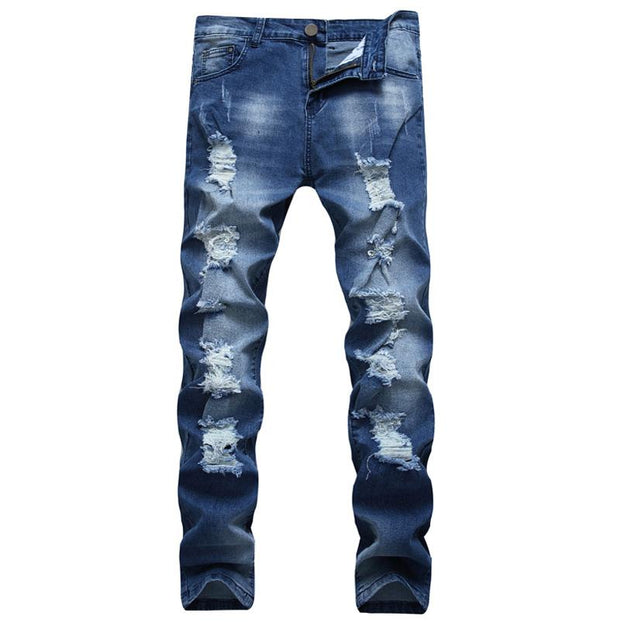 West Louis™ Denim Ripped Slim Jeans blue2 / 29 - West Louis