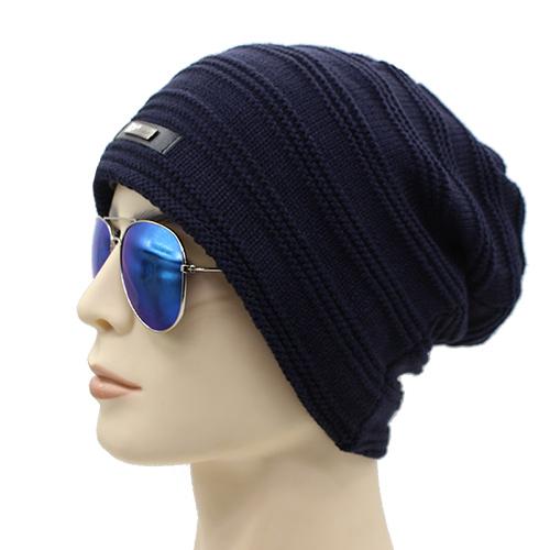 West Louis™ Baggy Solid Beanie navy - West Louis