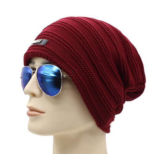 West Louis™ Baggy Solid Beanie wine red - West Louis