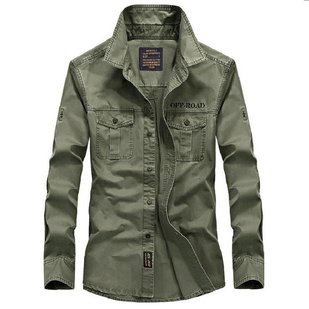 West Louis™ Military Off Road Cotton Shirt Army Green / XS - West Louis
