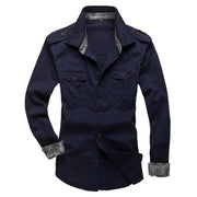 West Louis™ Modern Long Sleeve Shirt deep blue / XS - West Louis