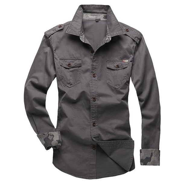 West Louis™ Modern Long Sleeve Shirt grey / XS - West Louis