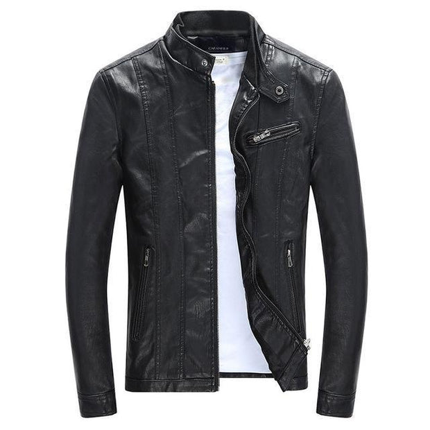West Louis™ PU Spring Leather Jackets Black / L - West Louis