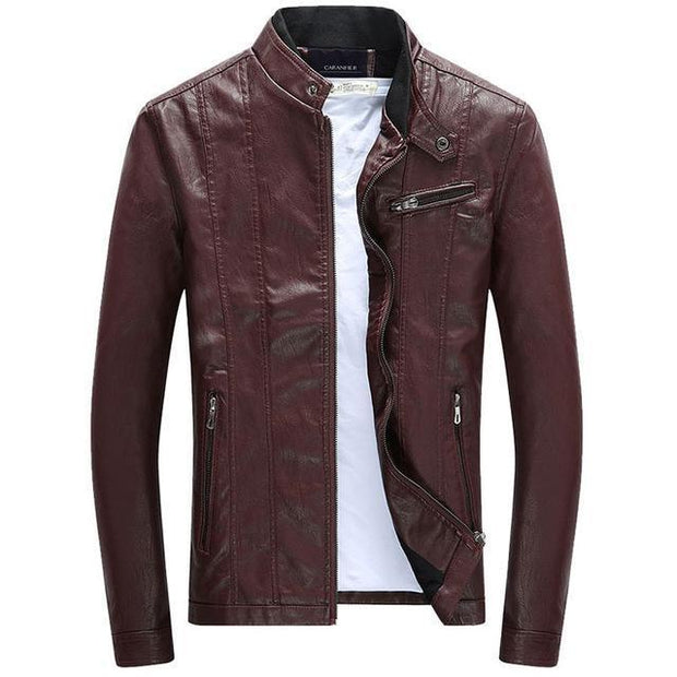 West Louis™ PU Spring Leather Jackets Red / L - West Louis