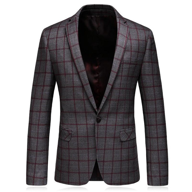 West Louis™ Formal Plaid Wool Blazer