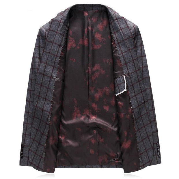 West Louis™ Formal Plaid Wool Blazer