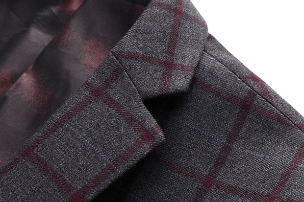 West Louis™ Formal Plaid Wool Blazer