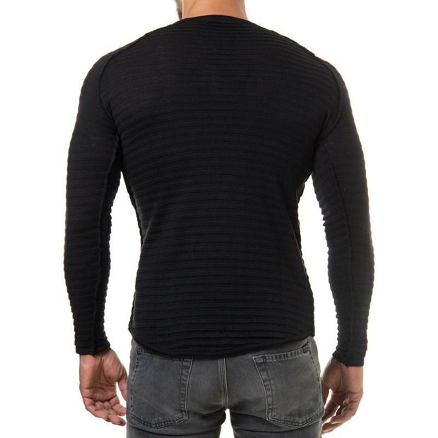 West Louis™  Vertical Stripes Hedging O-Neck Pullover  - West Louis