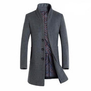 West Louis™ Winter Woolen Long Peacoat Grey / M - West Louis