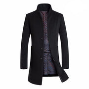 West Louis™ Winter Woolen Long Peacoat Black / M - West Louis