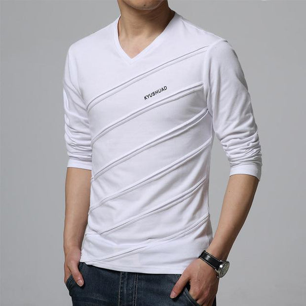 West Louis™ Designer Made V Collar T Shirt White / S - West Louis