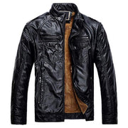 West Louis™ Thicken Washed Leather Windbreaker Jacket Black / M - West Louis