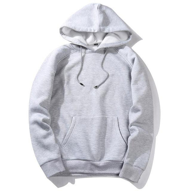 West Louis™ Casual Solid Hoodie Grey / S - West Louis