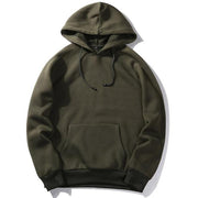 West Louis™ Casual Solid Hoodie Army Green / S - West Louis