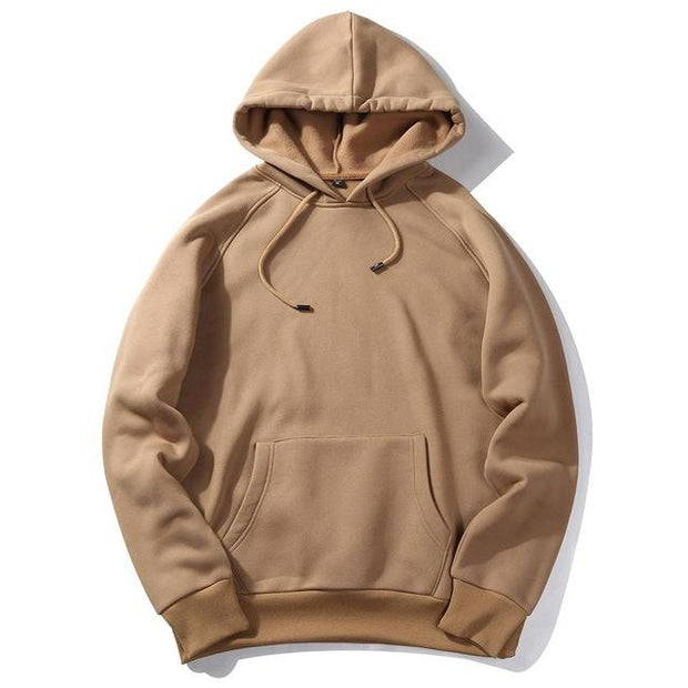 West Louis™ Casual Solid Hoodie Khaki / S - West Louis