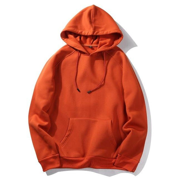 West Louis™ Casual Solid Hoodie Orange / S - West Louis