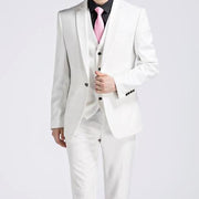 West Louis™ - Luxury Slim Fit 3-pieces Suit(Jacket+Vest+Pants) White / S - West Louis