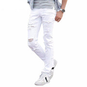 West Louis™ Fashion White Ripped Jeans  - West Louis