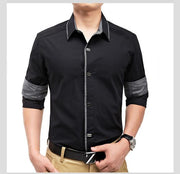 West Louis™ Top Quality Slim Fit Cotton Shirts Black / M - West Louis