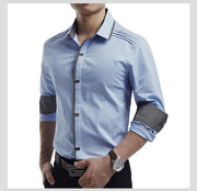 West Louis™ Top Quality Slim Fit Cotton Shirts Sky Blue / M - West Louis