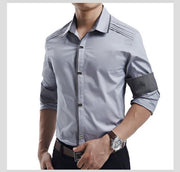 West Louis™ Top Quality Slim Fit Cotton Shirts Gray / M - West Louis