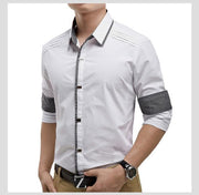 West Louis™ Top Quality Slim Fit Cotton Shirts White / M - West Louis