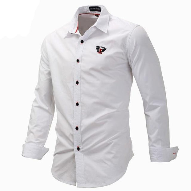 West Louis™ Solid Color Slim Fit Business Dress Shirt