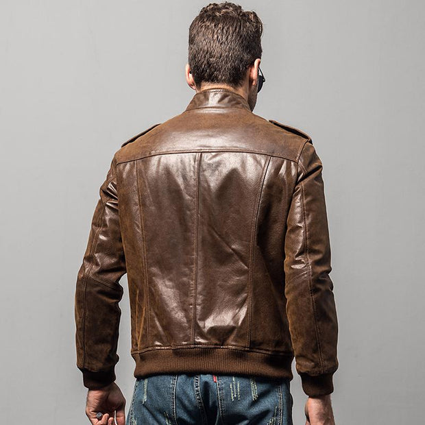 West Louis™ Pigskin Motorcycle Genuine Leather Jacket  - West Louis